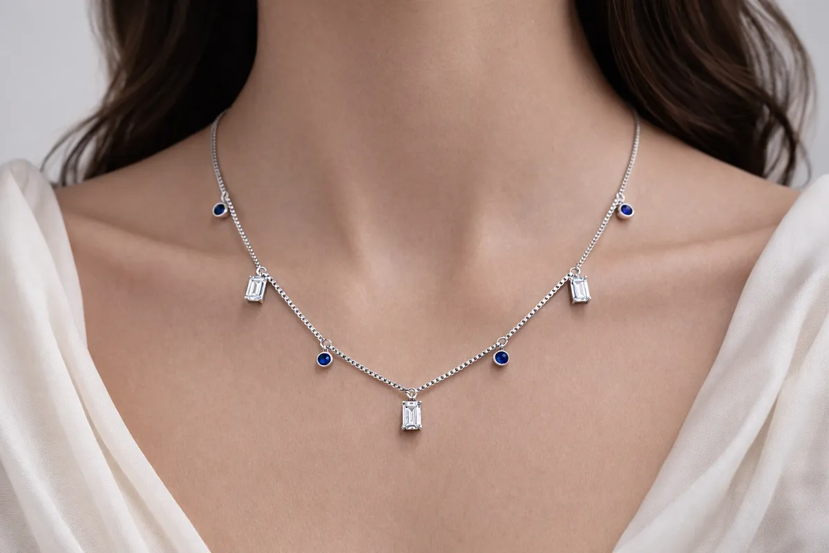 Blue Round & Rectangle Drop