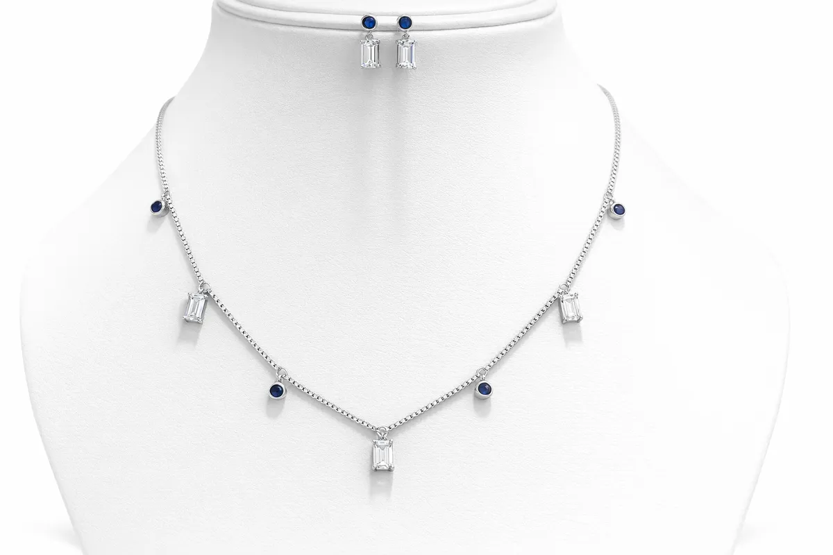 Blue Round & Rectangle Drop