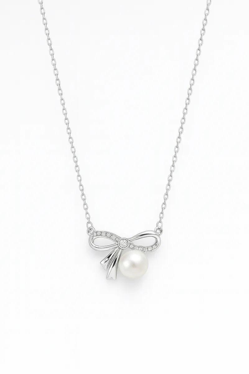 Pearl Bow Necklace