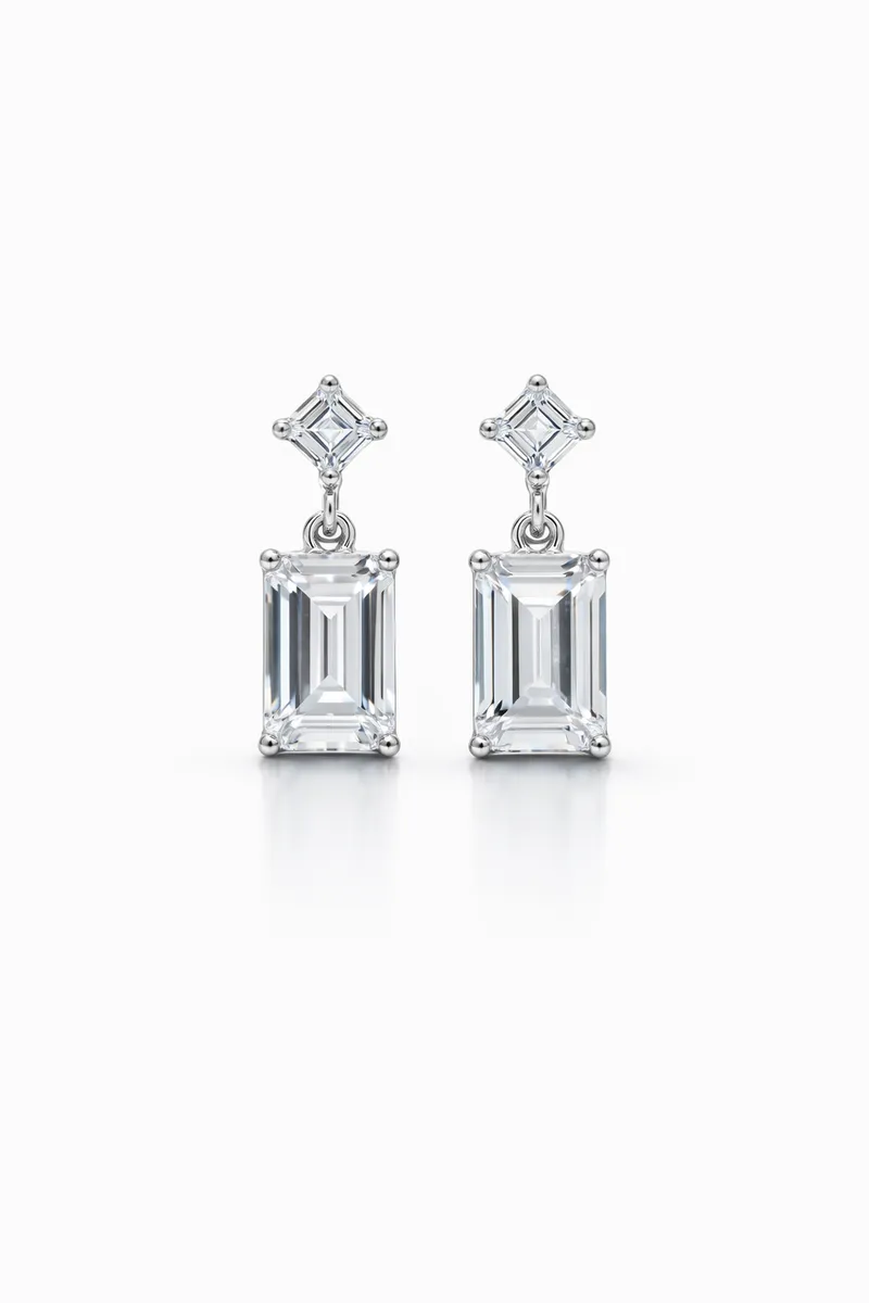 The Emerald-Cut Drop Earrings