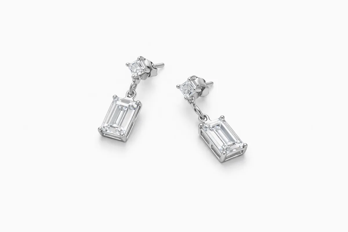 The Emerald-Cut Drop Earrings